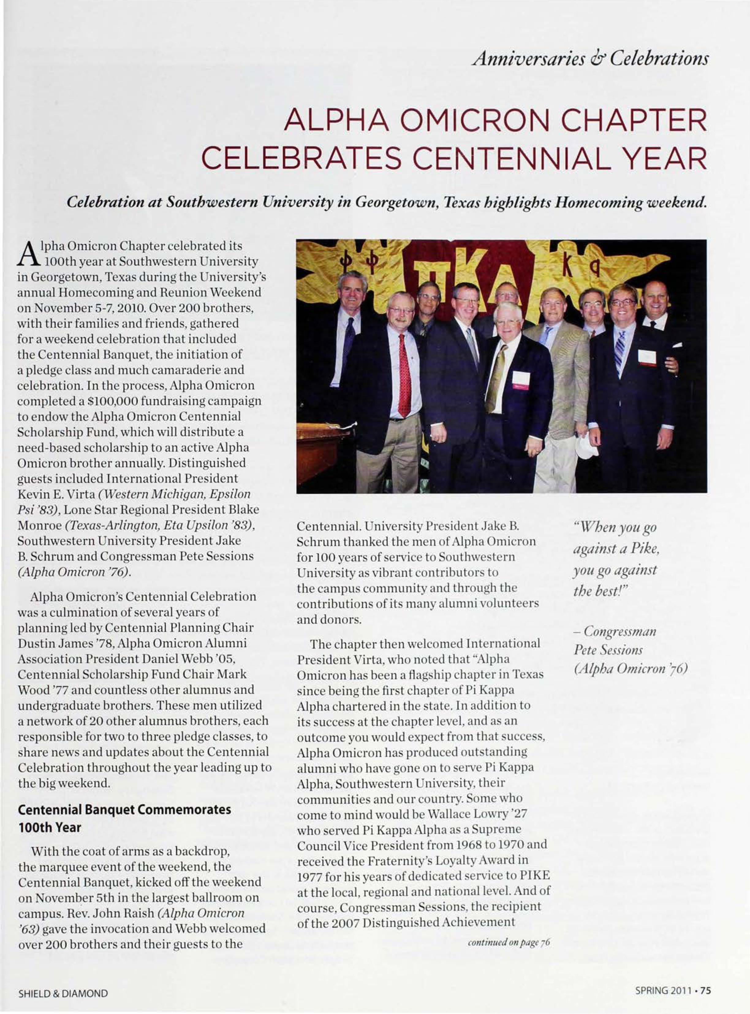 Anniversaries & Celebrations: Alpha Omicron Chapter Celebrates Centennial Year